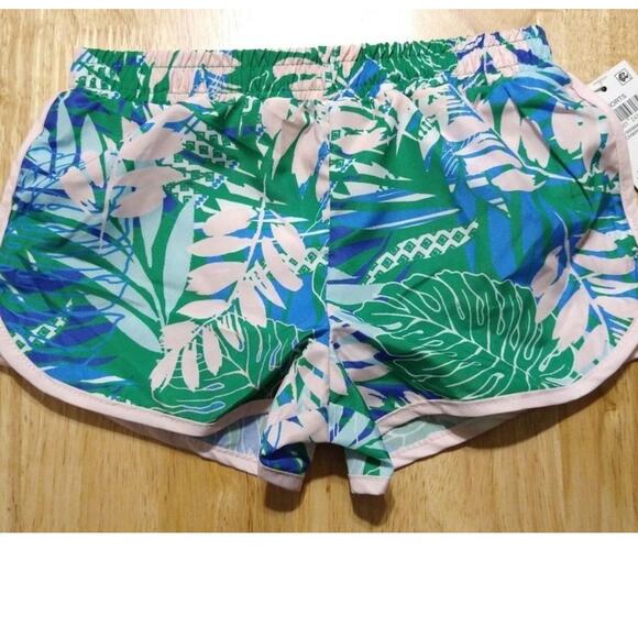 Ideology Girls Blue Green Tropical Print Pull on Elastic Waist Shorts, Size 2T - Picture 3 of 5